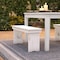 Flash Furniture HERCULES Series 40" x 12" Antique Rustic White Solid Pine Folding Farm Bench XA-B-40X12-WH-GG - alternate 6